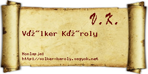 Völker Károly névjegykártya